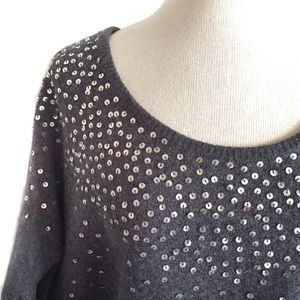 Free People Blue-Gray Stardust Batwing Sweater